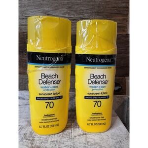 Lot Of 2 Neutrogena Beach Defense‎ Water Sun Protection Sunscreen Lotion SPF 70